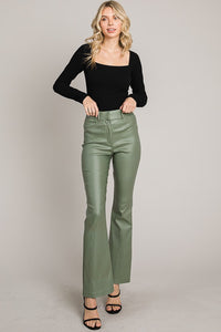 Coated Contemporary Fit Millennium Flare Pants
